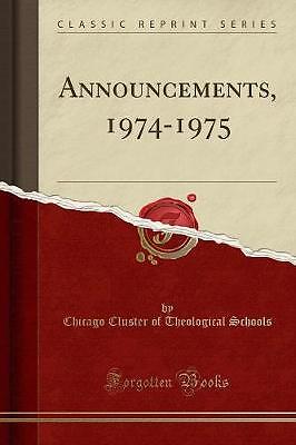 Announcements 1974 1975 - announcements,, 1974-1975